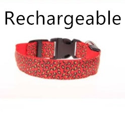 LED Dog Safety Collar – Adjustable Nylon Light-Up Night Collar