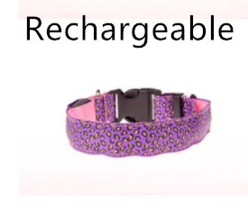 LED Dog Safety Collar – Adjustable Nylon Light-Up Night Collar