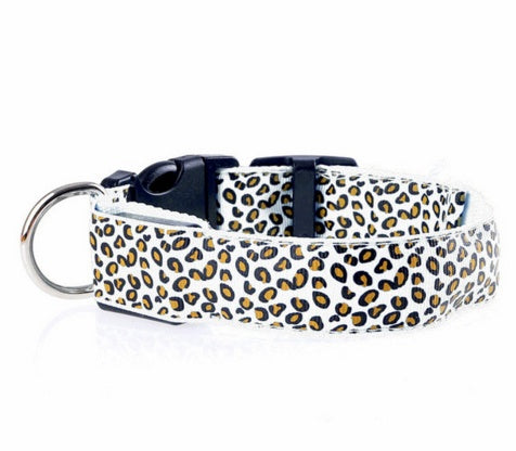 LED Dog Safety Collar – Adjustable Nylon Light-Up Night Collar