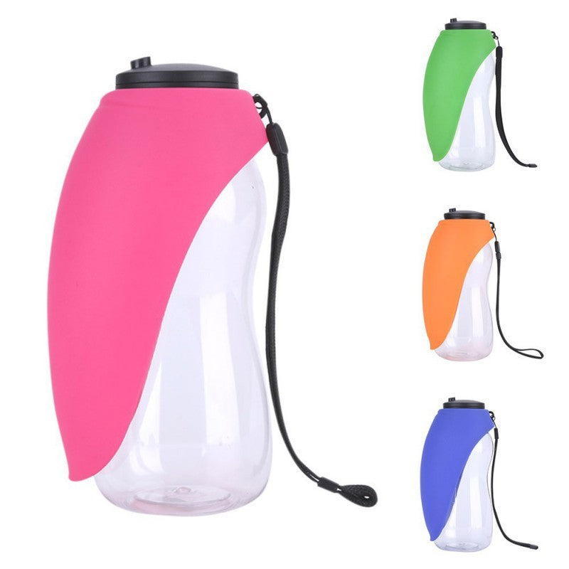 680ml portable dog water bottle with drinking trough