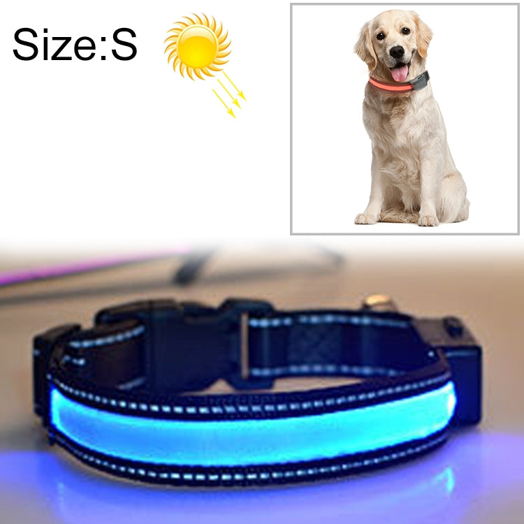 Solar & USB Rechargeable LED Dog Collar – Size S (35–40cm Neck)