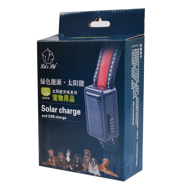 Solar & USB Rechargeable LED Dog Collar – Size S (35–40cm Neck)