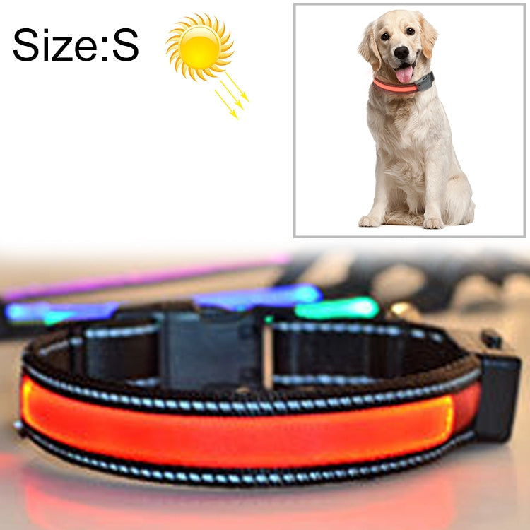 Solar & USB Rechargeable LED Dog Collar – Size S (35–40cm Neck)