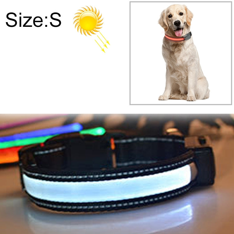 Solar & USB Rechargeable LED Dog Collar – Size S (35–40cm Neck)