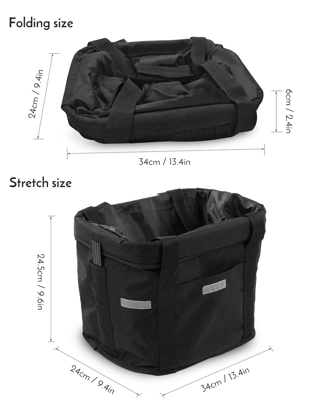 Dog Bike Basket – Waterproof Foldable Handlebar Pet Carrier for Small Dogs & Cats, Removable Front Bicycle Basket with Aluminium Frame, Holds up to 17 lb