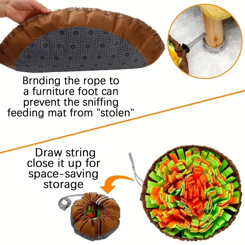 Dog Snuffle Mat Slow Feeder - Foldable Washable Foraging Pad for Dogs & Cats
