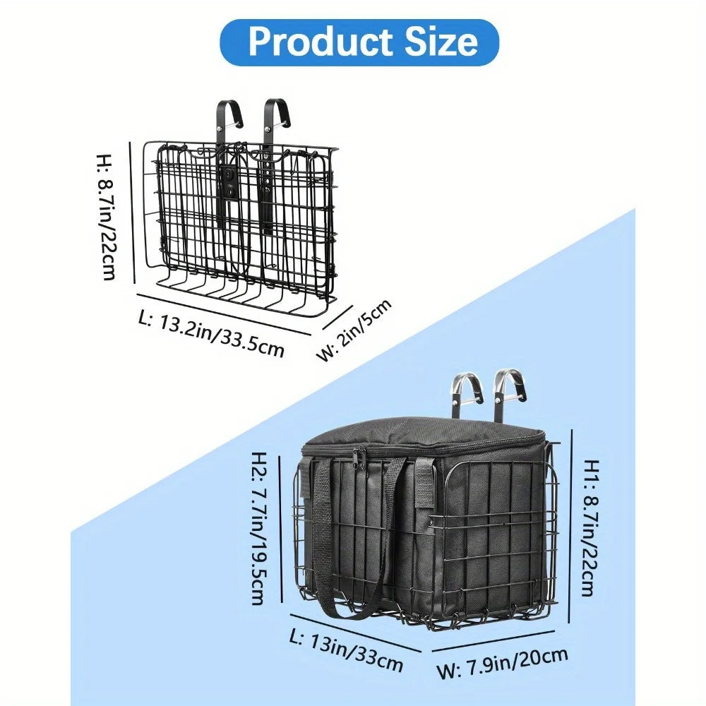 Large Dog Bike Basket Bag – Front/Rear Pet Carrier