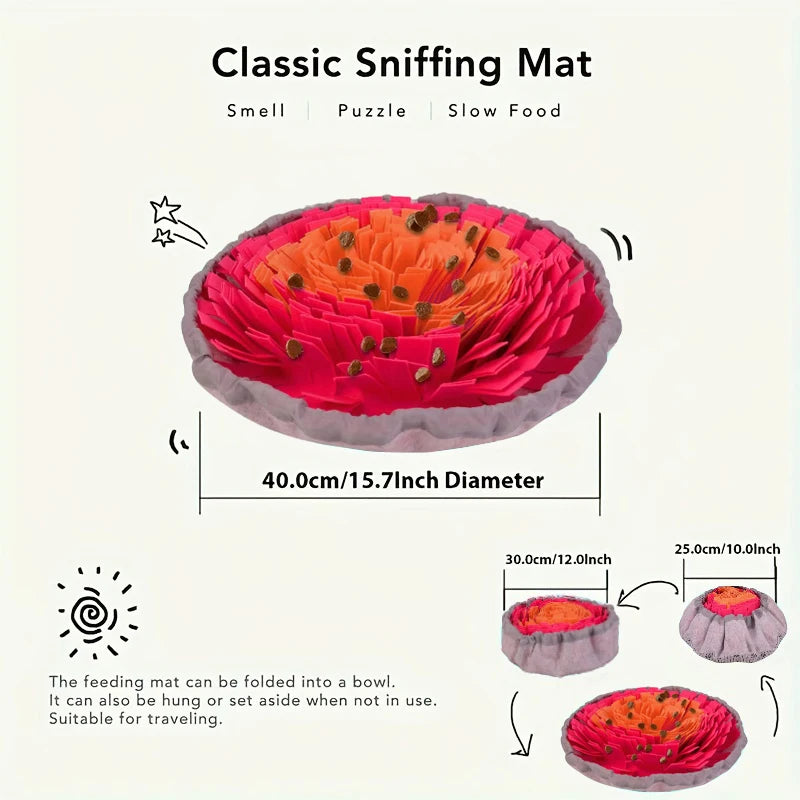 Dog Snuffle Mat Slow Feeder - Foldable Washable Foraging Pad for Dogs & Cats