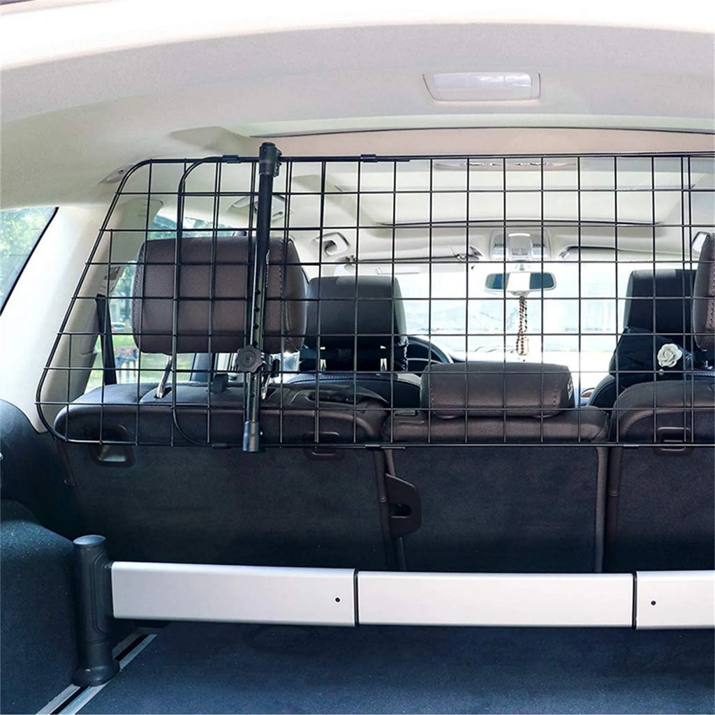 Dog Guard Car Large Dog Gate Pet Animal Safety Fence Iron Mesh Guard Barrier for Car Trunk 16'' Width Car Dog Partition Grid