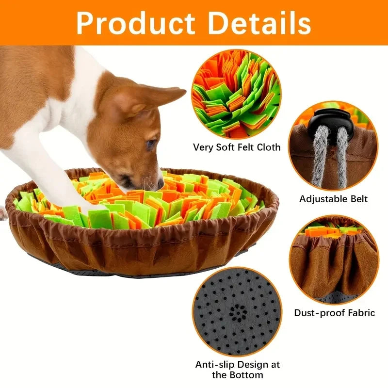 Dog Snuffle Mat Slow Feeder - Foldable Washable Foraging Pad for Dogs & Cats