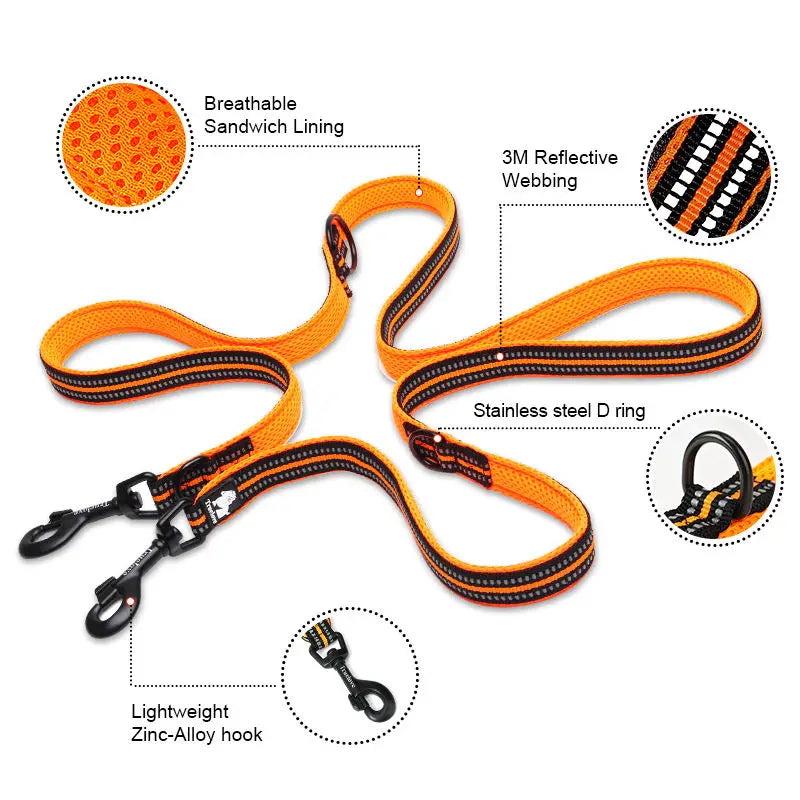 Truelove 7-in-1 Multi-Function Dog Lead – Reflective & Hands-Free