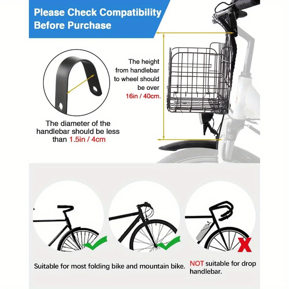 Large Dog Bike Basket Bag – Front/Rear Pet Carrier