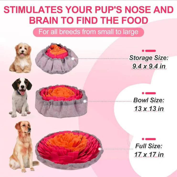 Dog Snuffle Mat Slow Feeder - Foldable Washable Foraging Pad for Dogs & Cats