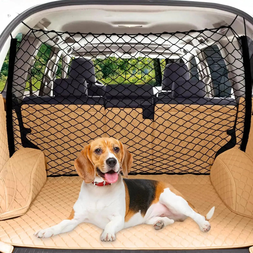 Dog Car Barrier Net – Escape-Proof Boot & Back Seat Divider for SUVs, Estates & Sedans