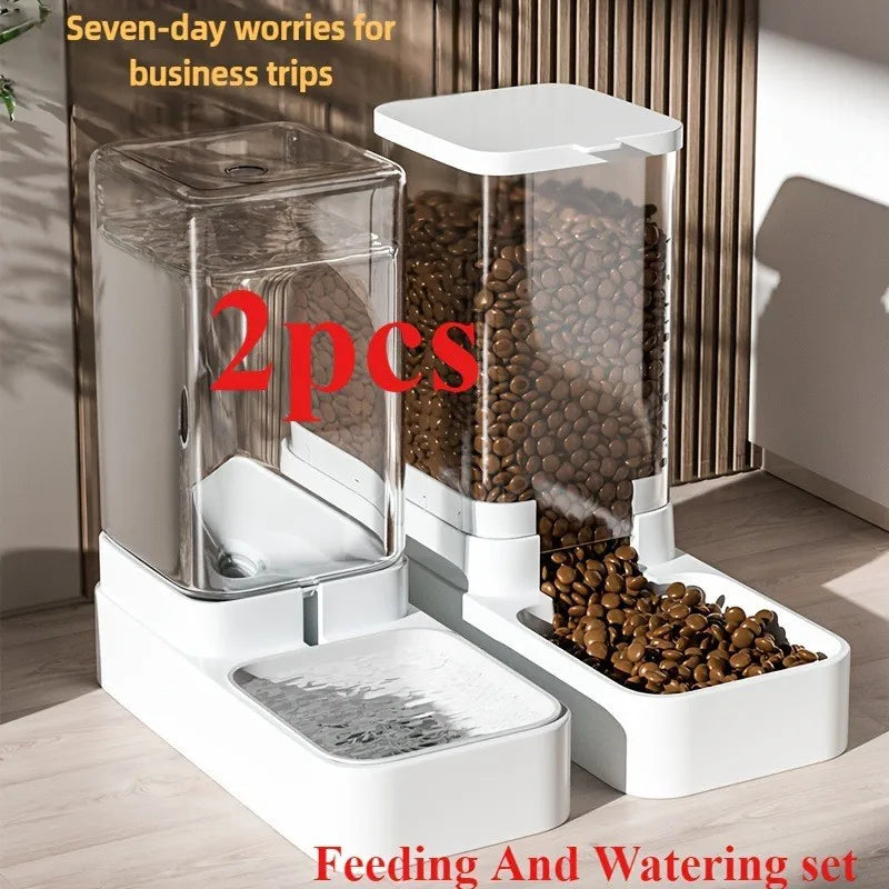 Automatic Gravity Pet Feeder & Water Dispenser – Cat & Dog