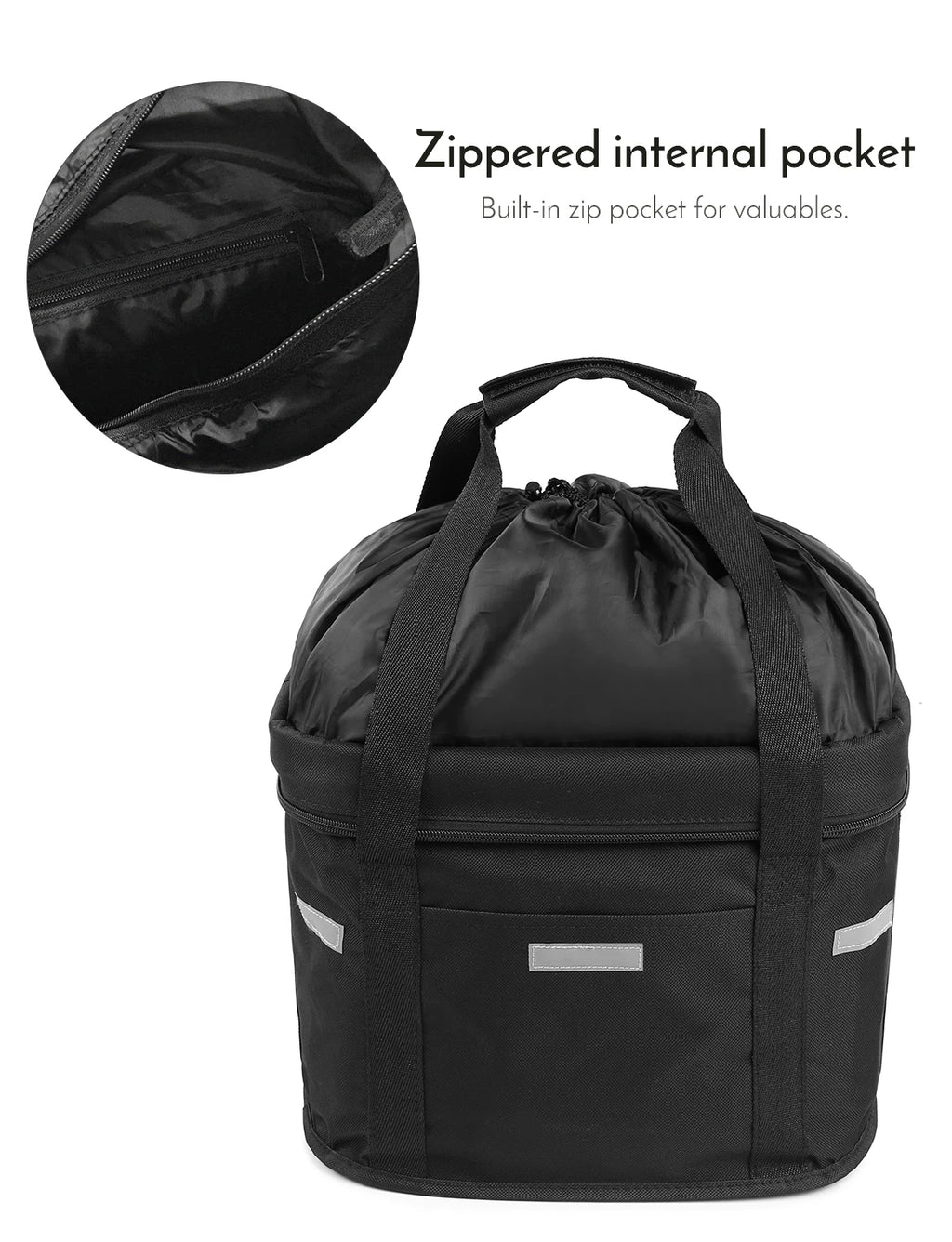 Dog Bike Basket – Waterproof Foldable Handlebar Pet Carrier for Small Dogs & Cats, Removable Front Bicycle Basket with Aluminium Frame, Holds up to 17 lb