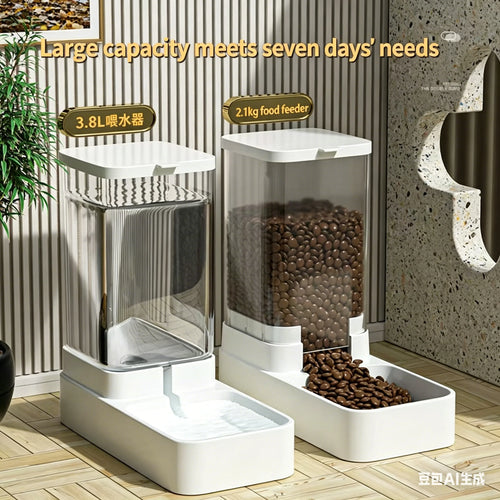 Automatic Gravity Pet Feeder & Water Dispenser – Cat & Dog