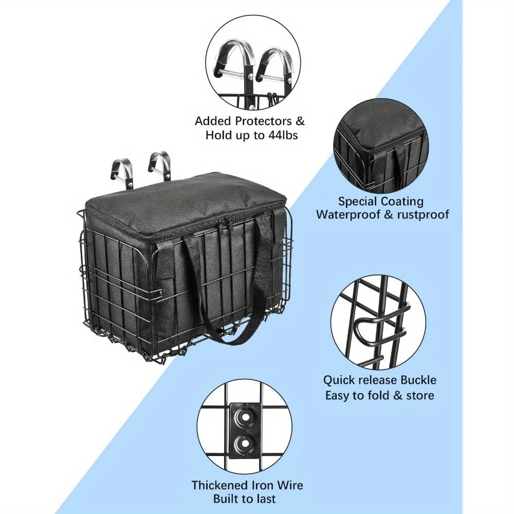 Large Dog Bike Basket Bag – Front/Rear Pet Carrier