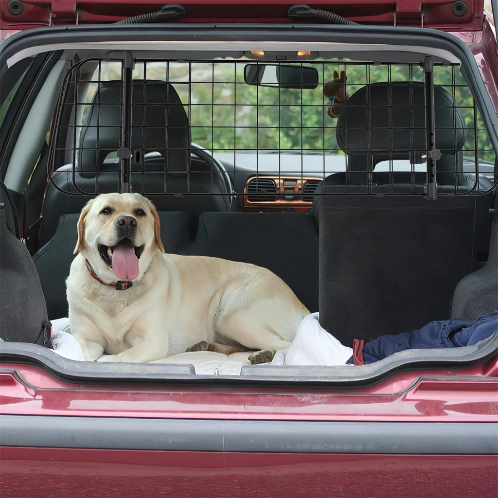 Dog Guard Car Large Dog Gate Pet Animal Safety Fence Iron Mesh Guard Barrier for Car Trunk 16'' Width Car Dog Partition Grid