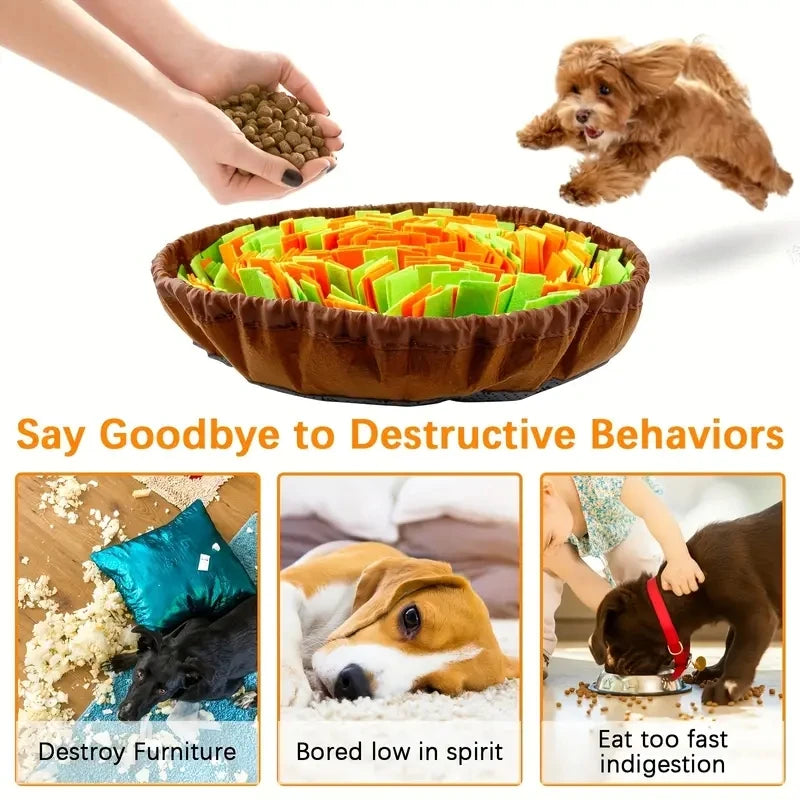 Dog Snuffle Mat Slow Feeder - Foldable Washable Foraging Pad for Dogs & Cats