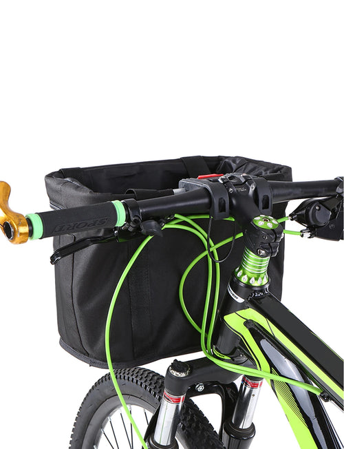 Dog Bike Basket – Waterproof Foldable Handlebar Pet Carrier for Small Dogs & Cats, Removable Front Bicycle Basket with Aluminium Frame, Holds up to 17 lb