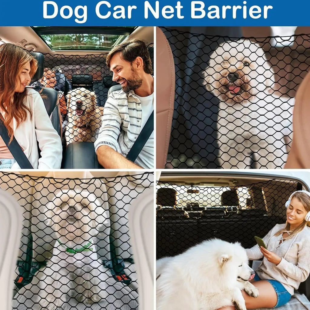 Dog Car Barrier Net – Escape-Proof Boot & Back Seat Divider for SUVs, Estates & Sedans