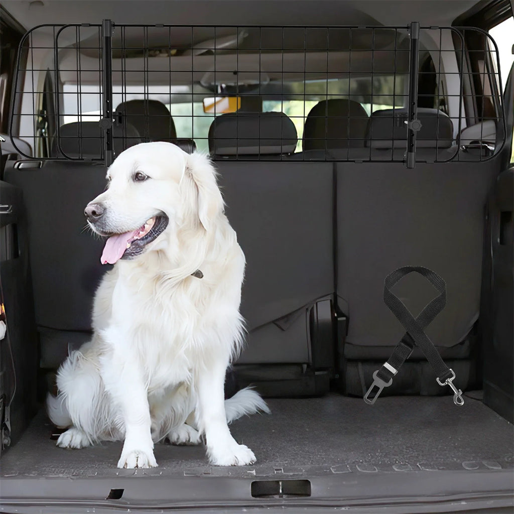 Dog Guard Car Large Dog Gate Pet Animal Safety Fence Iron Mesh Guard Barrier for Car Trunk 16'' Width Car Dog Partition Grid